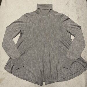 COS Wool Sweater Medium Gray Lightweight Turtleneck Knit Minimalist